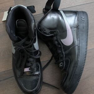 Nike Air High-Top Sneakers in Black with Reflective Swoosh